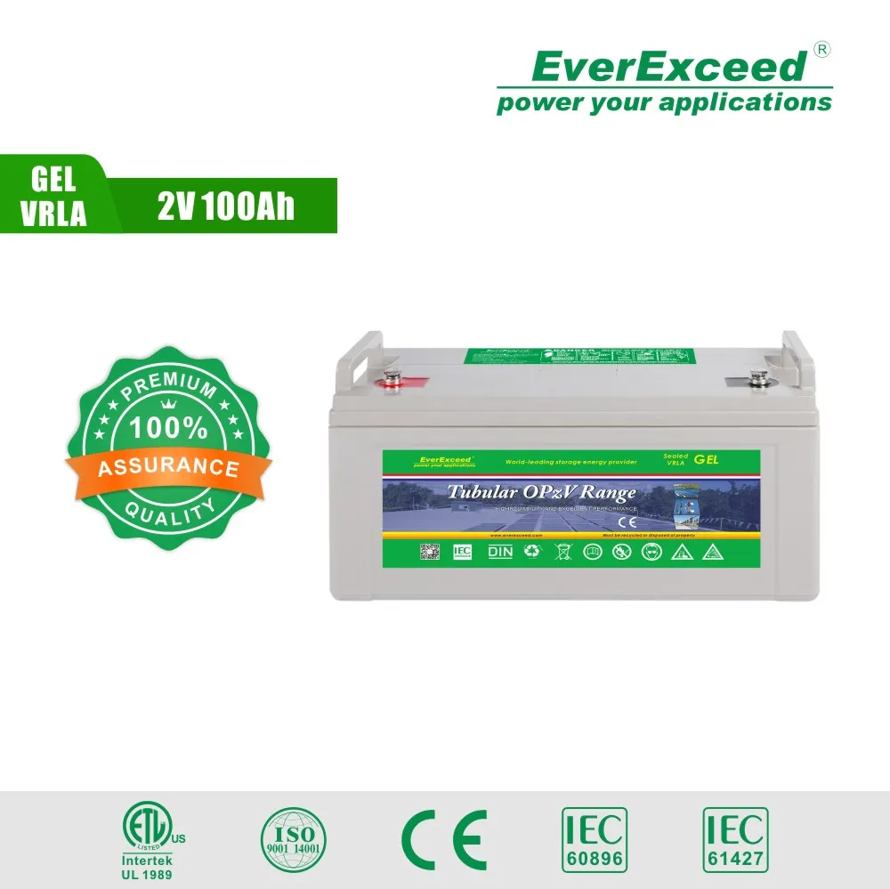Lead Acid Rechargeable 12V 100ah Deep Cycle Tubular Plate Gel Opzs/Opzv Battery for Telecom/Solar with 20 Years Design Life